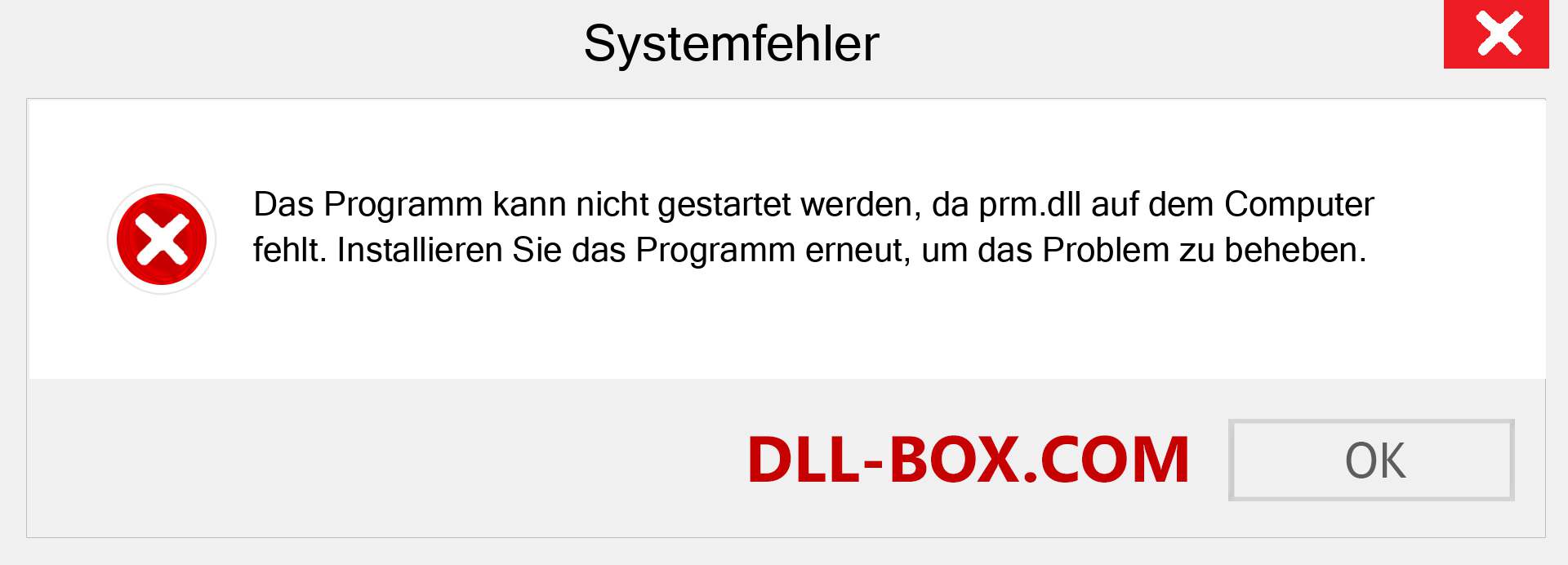 prm.dll-Datei fehlt?. Download für Windows 7, 8, 10 - Fix prm dll Missing Error unter Windows, Fotos, Bildern